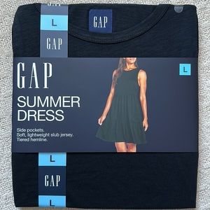 Gap Women's Lightweight Tiered Layered Sleeveless Summer Dress Black LARGE